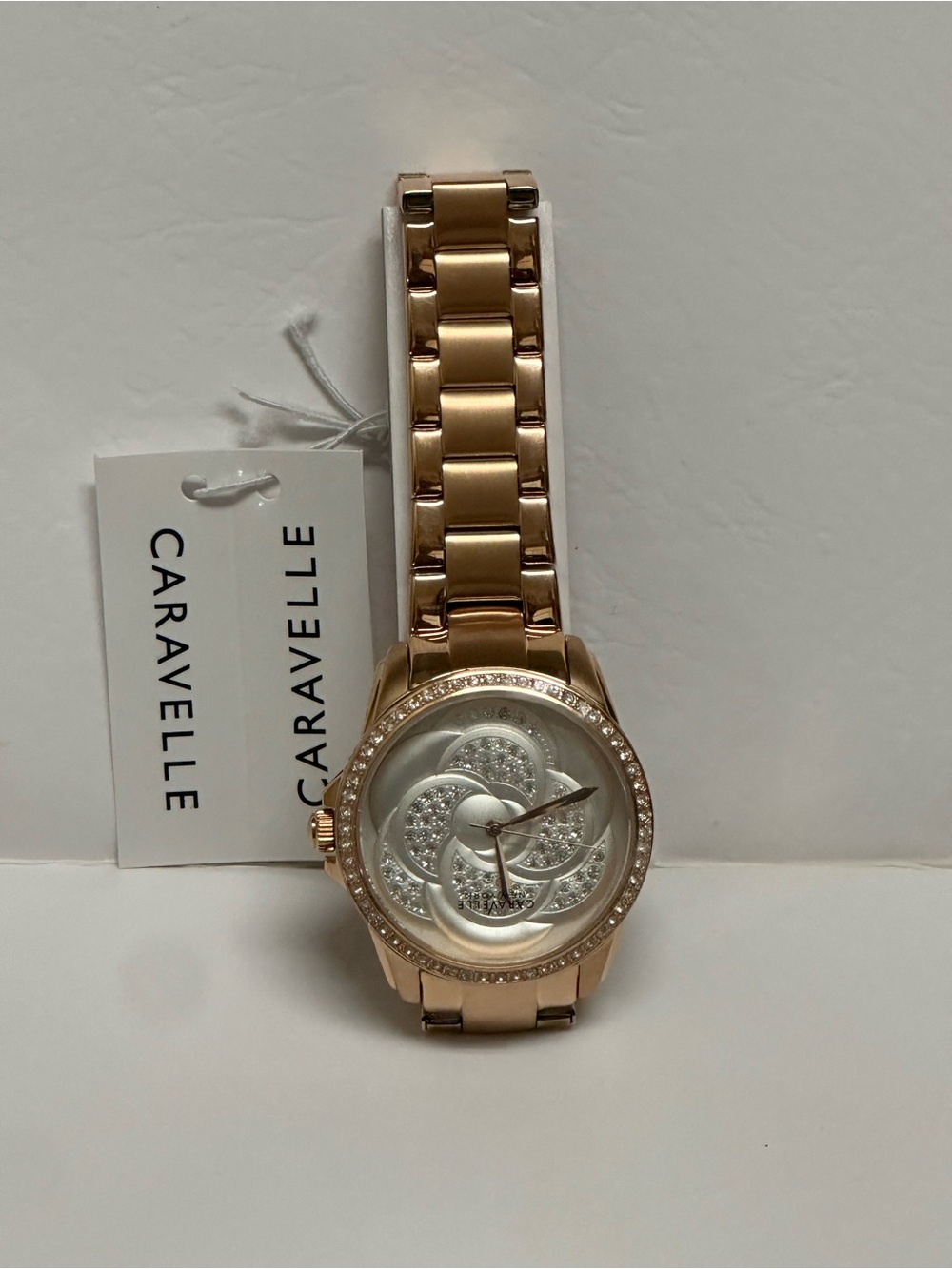 Caravelle New York Women's 44L233 Swarovski Crystal Rose Gold-Tone Watch - Picture 4 of 6